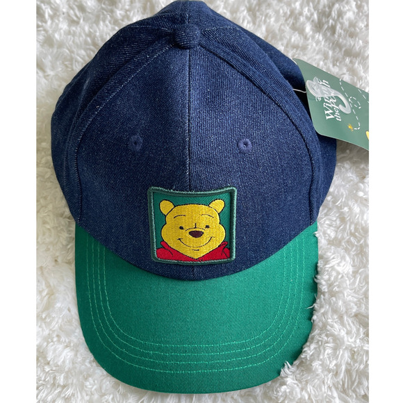 Disney Winnie The Pooh Blue Denim Baseball Cap Hat NEW Adult - Picture 2 of 9